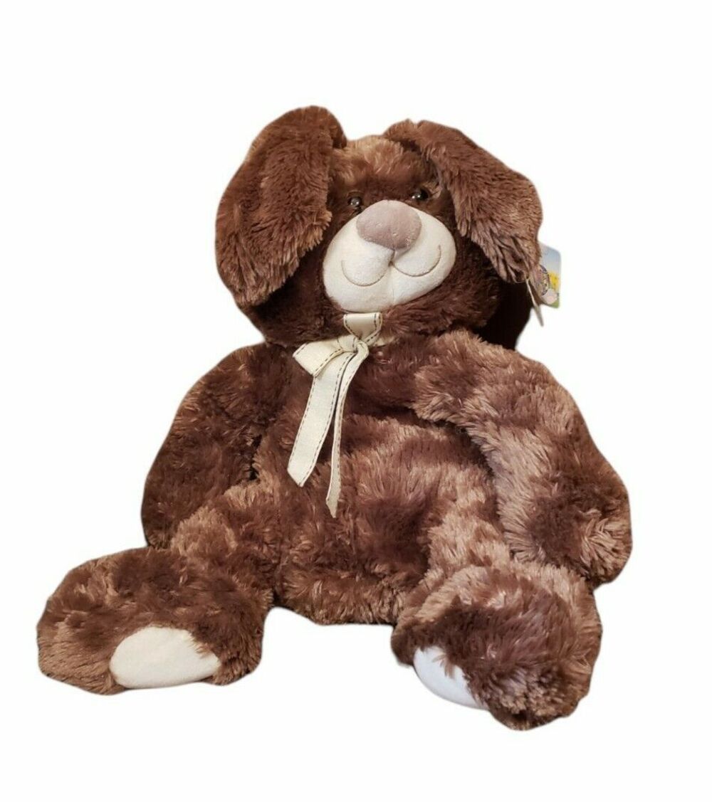 Fiesta Large Plush Bunny Rabbit 16" Brown Fluffy Stuffed Animal Floppy Ears